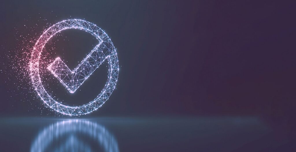 Stilisierte Grafik eines Häkchens